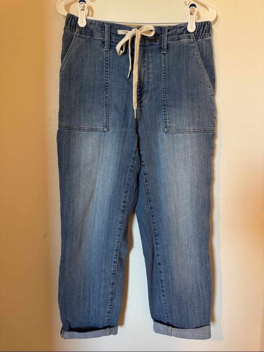 Judy Blue Light Wash Cropped Ankle Jeans with Drawstring